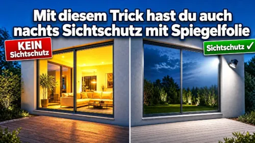 Spiegelfolie Sichtschutz nachts abspielen